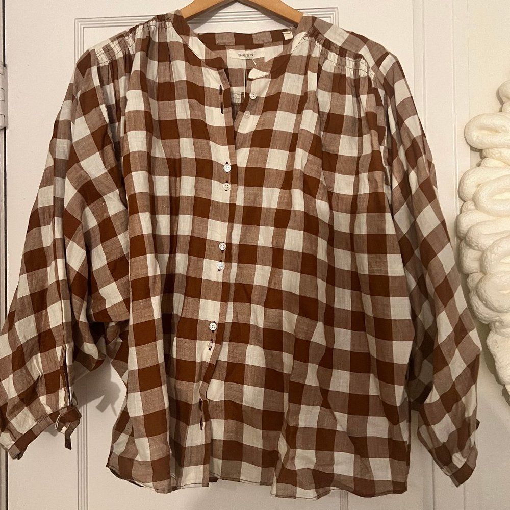Brown Plaid O'Keefe Blouse